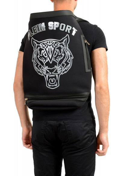 Plein Sport Unisex Black Logo Print Large Backpack Bag: Picture 2