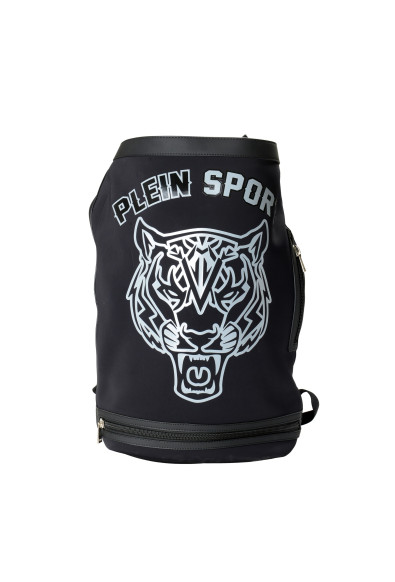Plein Sport Unisex Black Logo Print Large Backpack Bag
