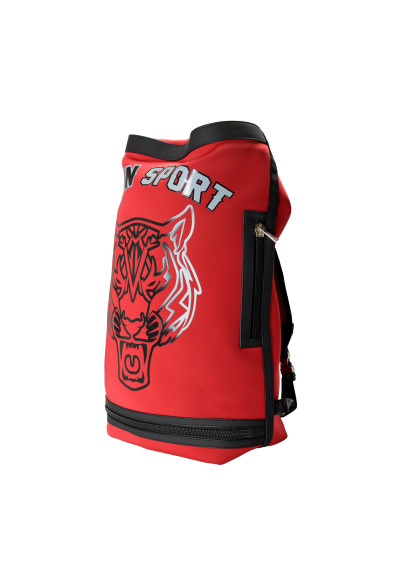 Plein Sport Unisex Red Logo Print Large Backpack Bag: Picture 2