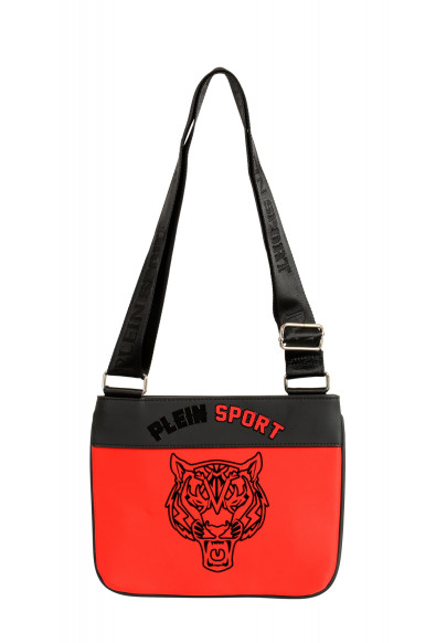 Plein Sport Unisex Red 
Black Logo Print Crossbody Bag