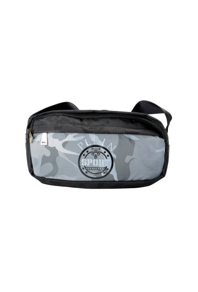 Plein Sport Unisex Military Gray Logo Print Hip Belt Fanny Pack Bag