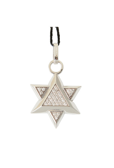BARAKA Men's ST281151BIDB000047 White Gold Diamonds Star Of David Pendant