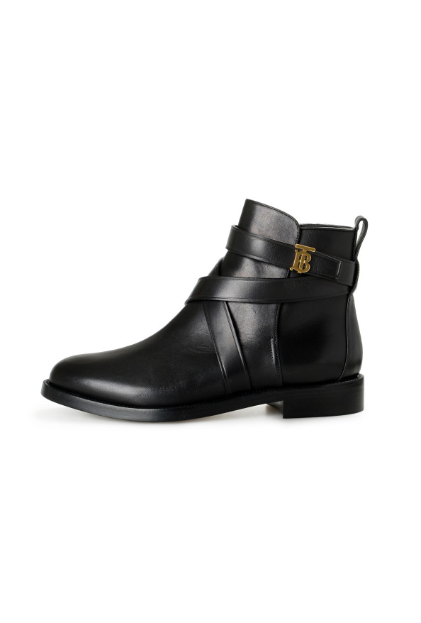 Burberry Women's "PRYLE TB"Black Leather Ankle Boots Shoes : Picture 2