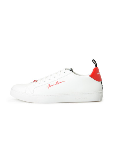 Versace Women's 100% Leather White 
Red Fashion Sneakers Shoes : Picture 2