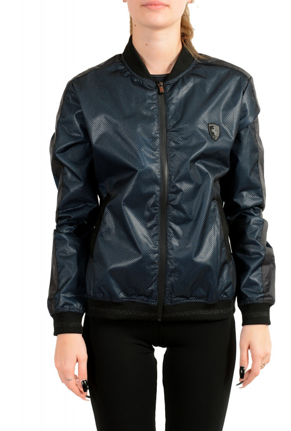 Scuderia Ferrari Women's Blue Mesh Bomber Windbreaker Jacket