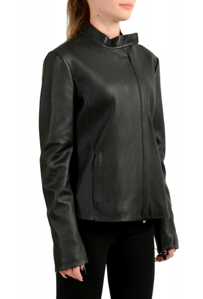 Scuderia Ferrari Women's Black "Roma" Full Zip Leather Bomber Jacket: Picture 2