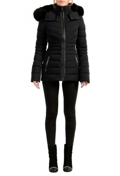 Mackage Women's "Patsy" Black Fox Fur Trimmed Hood Down Parka Jacket 