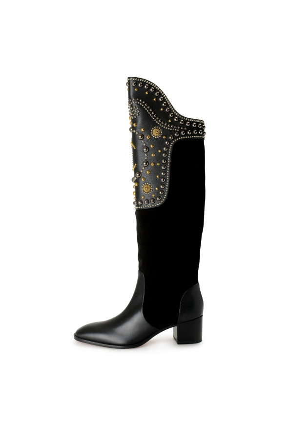 Christian Louboutin Women's "Alixos 55" Black Suede Leather Boots Shoes: Picture 2