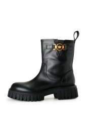 Versace Women's Black Leather Gold Medusa Boots Shoes: Picture 2