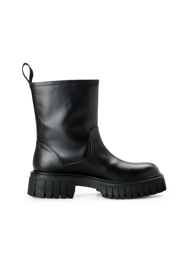 Versace Women's Black Leather Gold Medusa Boots Shoes: Picture 4