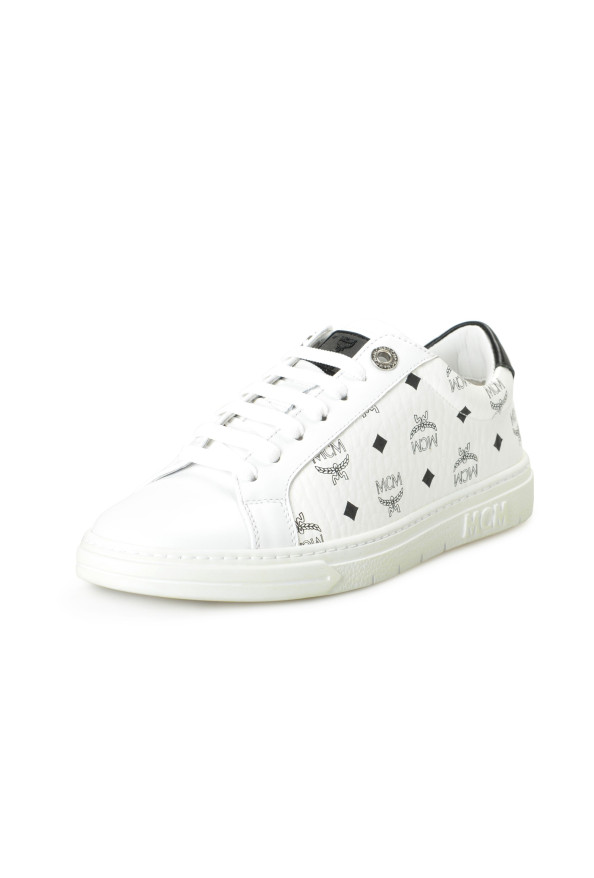 MCM Women's White Leather Logo Print Fashion Sneakers Shoes