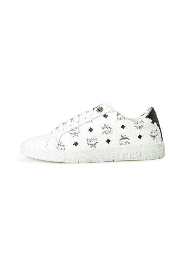 MCM Women's White Leather Logo Print Fashion Sneakers Shoes: Picture 2