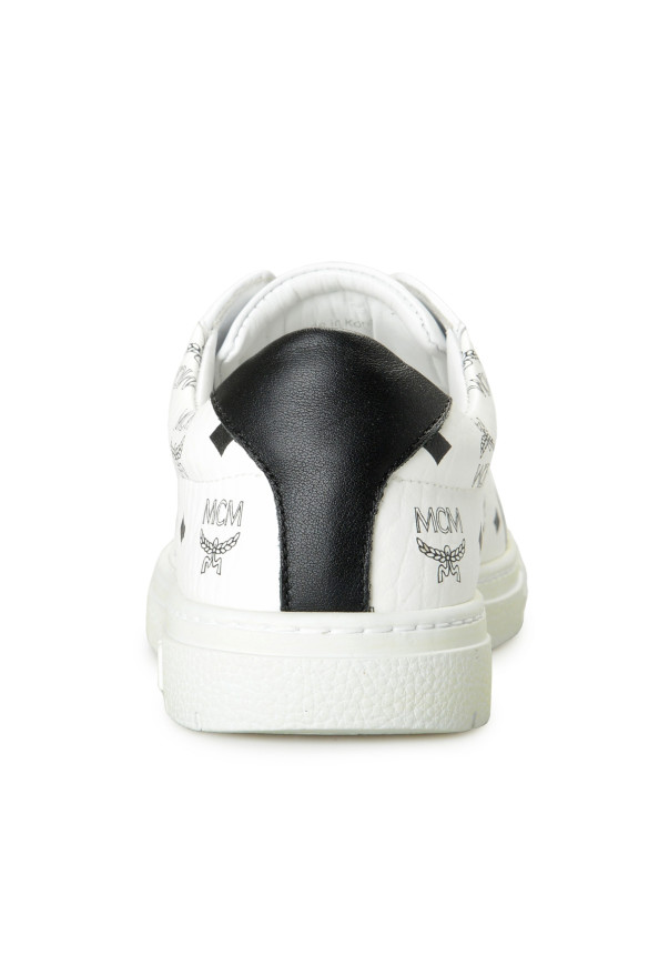 MCM Women's White Leather Logo Print Fashion Sneakers Shoes: Picture 3