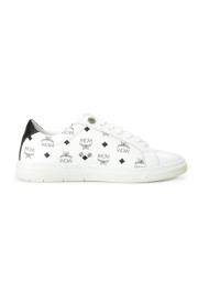 MCM Women's White Leather Logo Print Fashion Sneakers Shoes: Picture 4