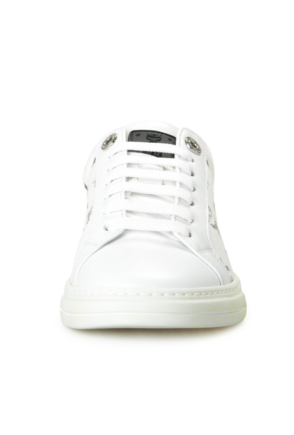 MCM Women's White Leather Logo Print Fashion Sneakers Shoes: Picture 5