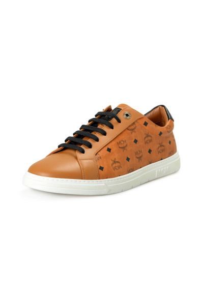MCM Men's Brown Leather Logo Print Fashion Sneakers Shoes