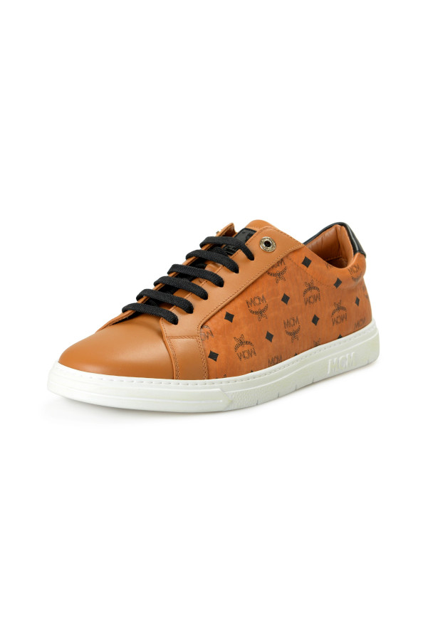MCM Men's Brown Leather Logo Print Fashion Sneakers Shoes
