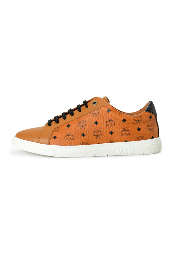 MCM Men's Brown Leather Logo Print Fashion Sneakers Shoes: Picture 2
