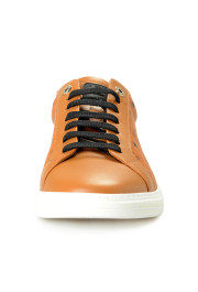 MCM Men's Brown Leather Logo Print Fashion Sneakers Shoes: Picture 5