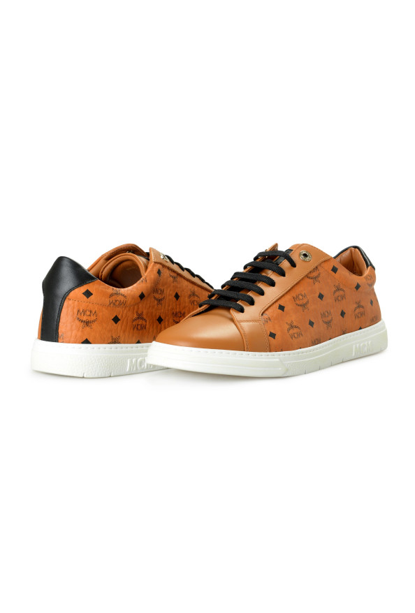 MCM Men's Brown Leather Logo Print Fashion Sneakers Shoes: Picture 8