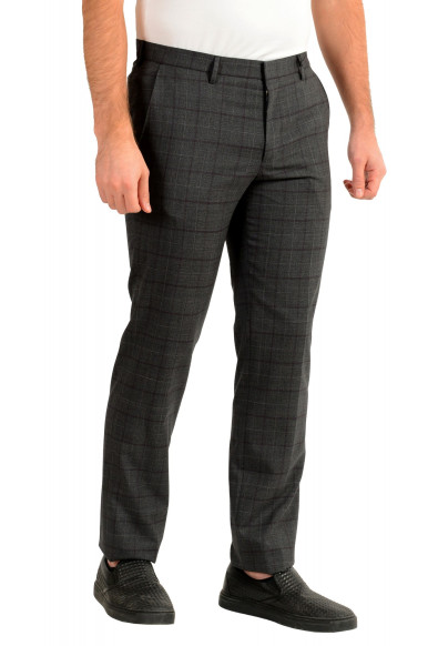 Hugo Boss Men's "Novan5/Ben2" Slim Fit Gray 100% Wool Plaid Pants: Picture 2