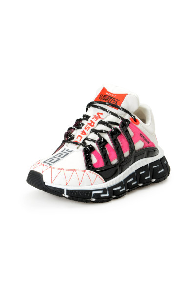 Versace Women's Trigreca Leather Canvas Logo Sneakers Shoes 