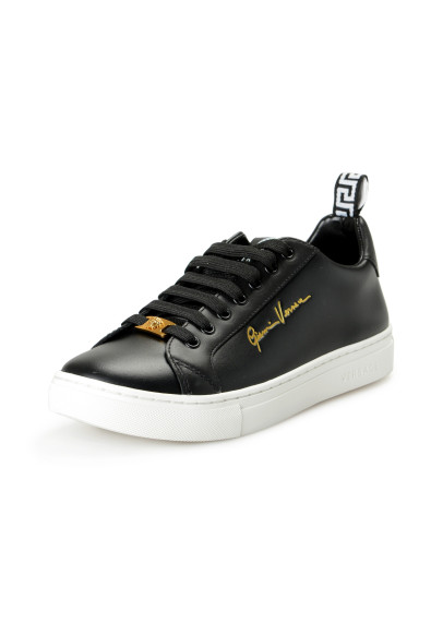 Versace Men's Black Leather Medusa Logo Sneakers Shoes