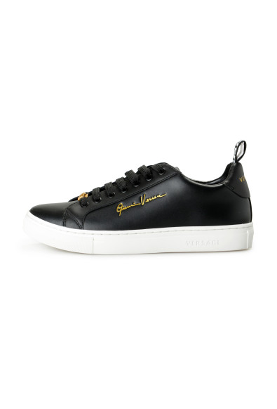 Versace Men's Black Leather Medusa Logo Sneakers Shoes: Picture 2