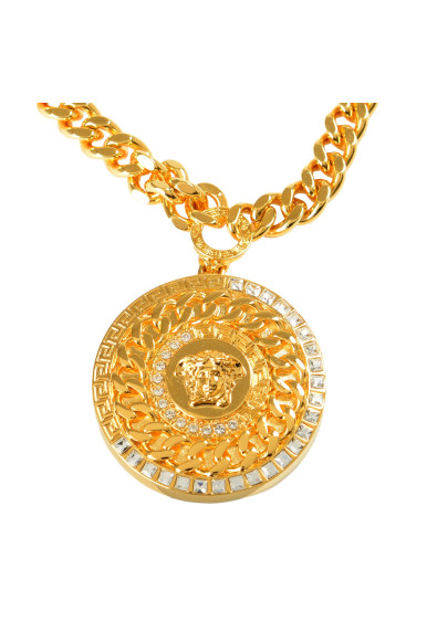 Versace Unisex Gold Color Metal Chain Necklace With Medusa Pendant: Picture 2