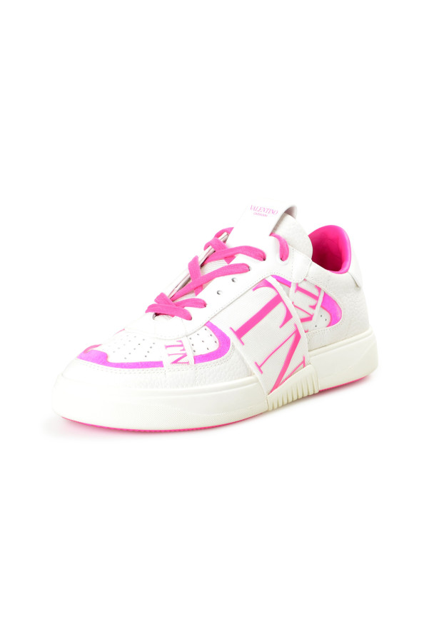 Valentino Women's "VL7N" Pink Sneaker Shoes In Banded Calfskin Leather