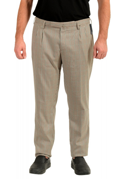 Incotex Slowear Men's Slim Fit Plaid Wool Pleated Front Pants 