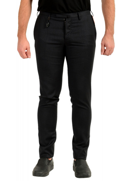 Incotex Slowear Men's Skin Fit Polka Dot Flat Front 100% Wool Pants