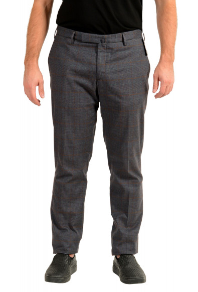 Incotex Slowear Men's Slim Fit Multi-Color Plaid Flat Front Pants