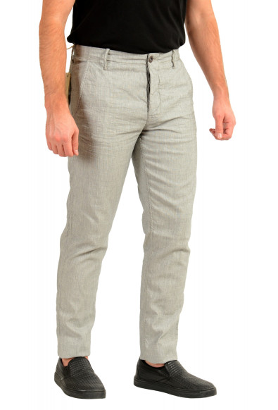 Incotex Slowear Men's Carrot Fit Striped Linen Flat Front Pants: Picture 2