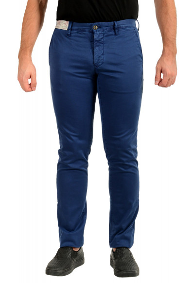 Incotex Slowear Men's Slim Fit Faded Blue Flat Front Pants