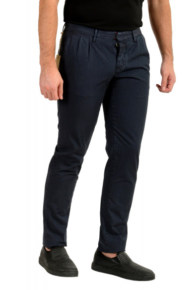 Incotex Slowear Men's Navy Blue Skin Fit Striped Pleated Front Casual Pants: Picture 2