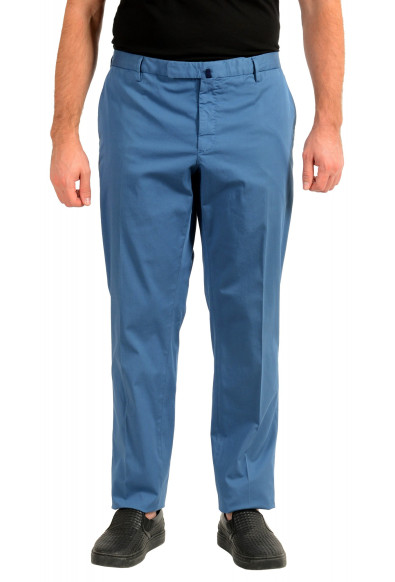 Incotex Slowear Men's Blue "Royal Batavia" Slim Fit Flat Front Casual Pants