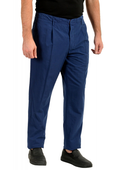 Incotex Slowear Men's Blue Linen Pleated Front Casual Pants: Picture 2