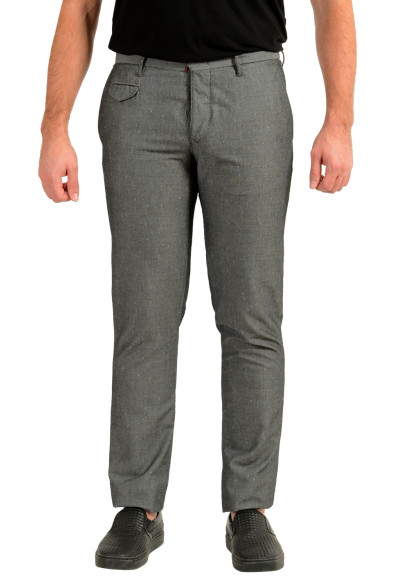 Incotex Slowear Men's Gray Slim Fit Wool Flat Front Casual Pants