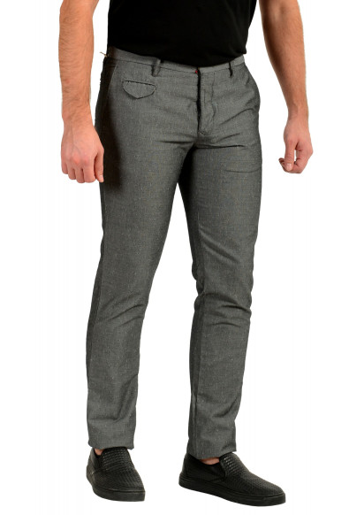 Incotex Slowear Men's Gray Slim Fit Wool Flat Front Casual Pants: Picture 2