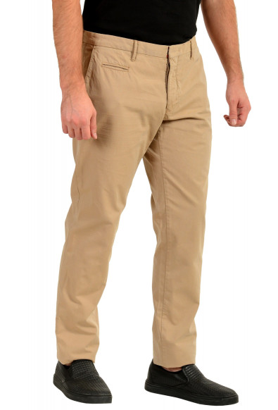 Incotex Slowear Men's Beige Slim Fit Flat Front Casual Pants: Picture 2