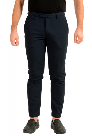Incotex Slowear Men's Navy Blue Flat Front Casual Pants
