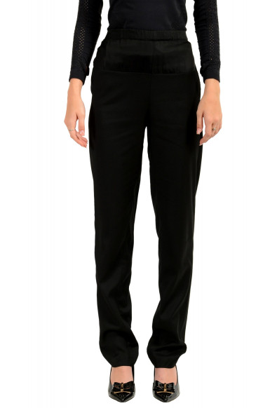 Maison Margiela MM6 Women's Black Wool Straight Leg Pants 