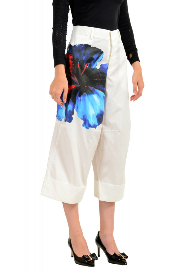 Dsquared2 Women's White Floral Print Cropped Pants : Picture 2