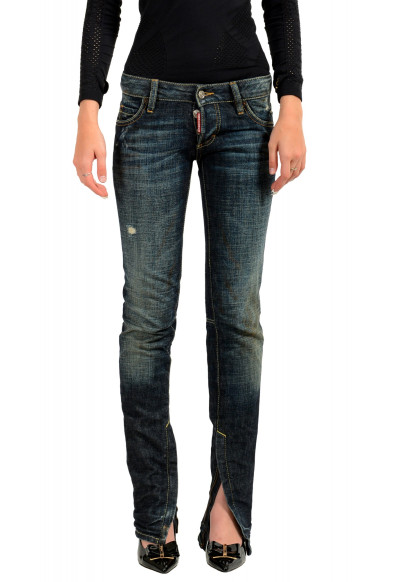 Dsquared2 Women's Blue "Super Slim Jean" Straight Leg Jeans