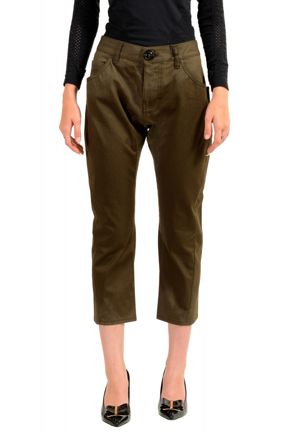 Dsquared2 Women's "ICON" Olive Green Cropped Pants