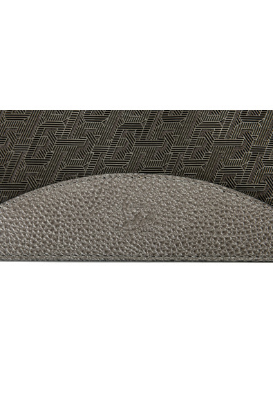 Christian Louboutin Women's Gray
Black Textured Leather 
Canvas Clutch Bag: Picture 2