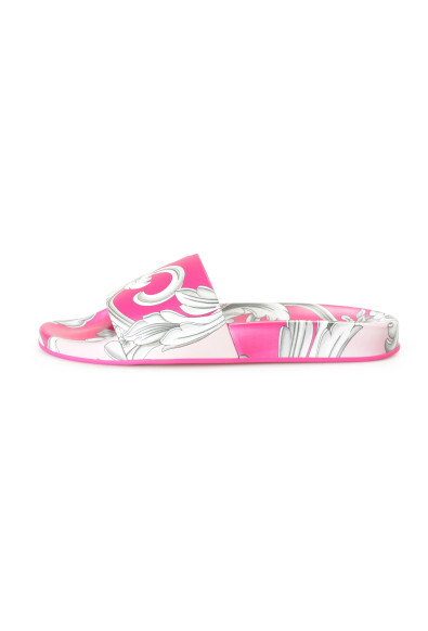 Versace Women's Fuxia 
English Rose Barocco Print Pool Slide Flip Flops Shoes: Picture 2