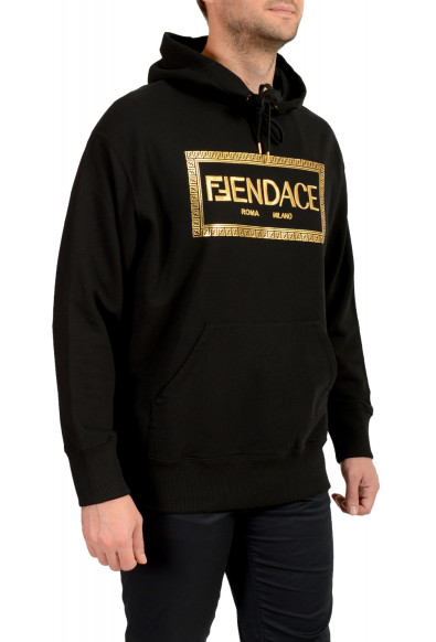 Fendace Men's Black&Gold New Logo Embroidery Hooded Sweatshirt Hoodie: Picture 2