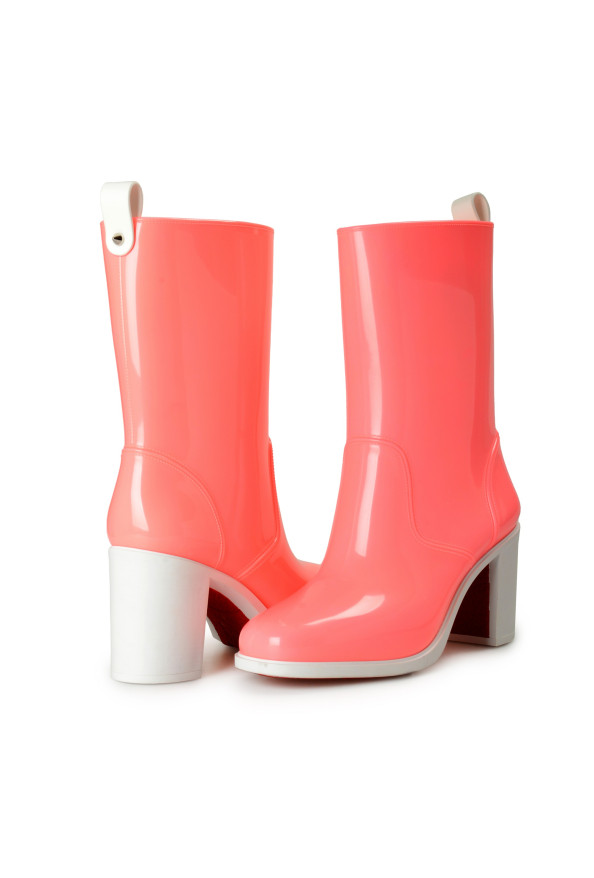 Christian Louboutin Women's "Version Splash" Pink Heeled Rain Boots Shoes: Picture 8